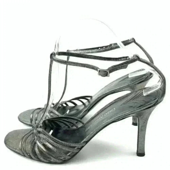 Enzo Angiolini heel Gellert pewter leather t-strap - Picture 4 of 9